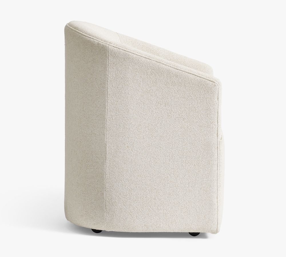 Baldwin Upholstered Barrel Back Swivel Dining Chair Pottery Barn