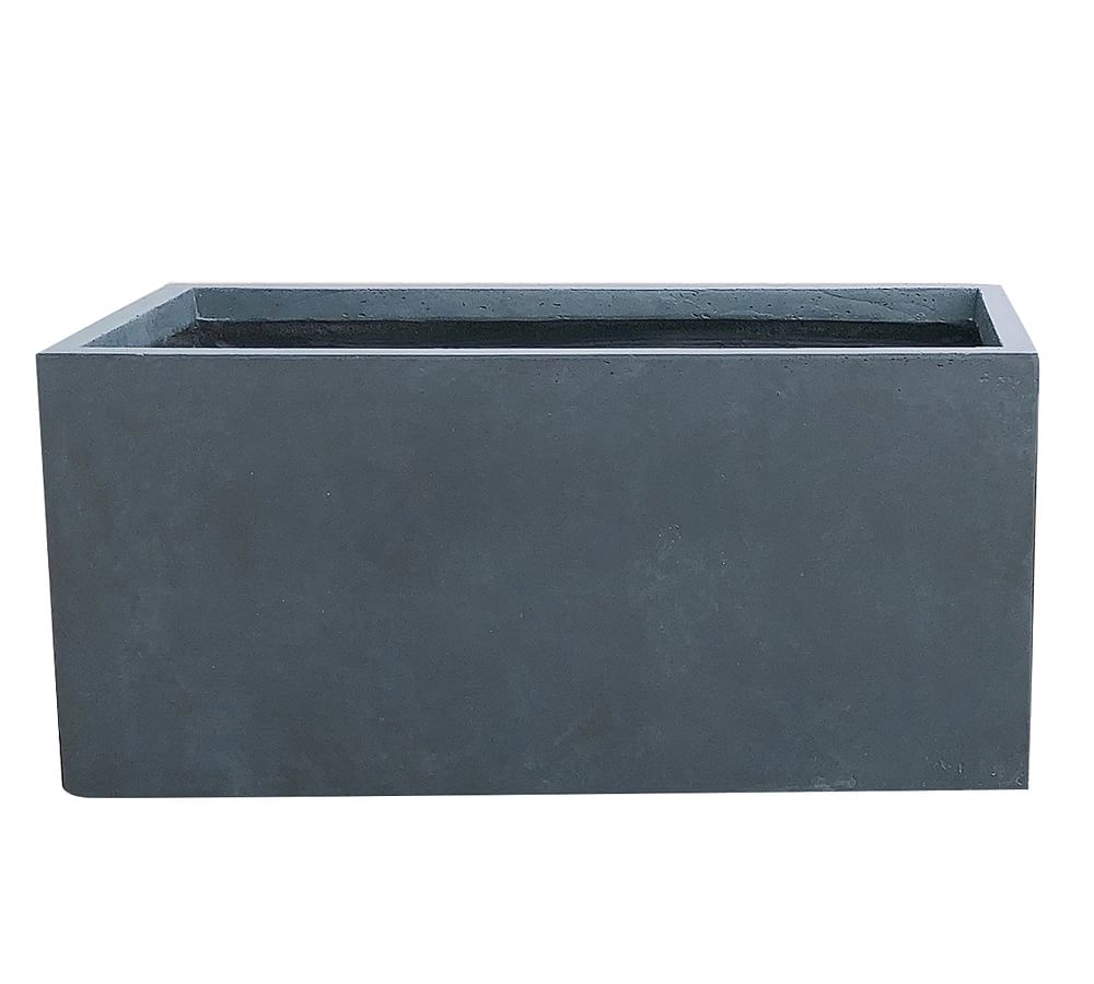 Lambert Lightweight Concrete Trough Planters, Set of 2 Pottery Barn