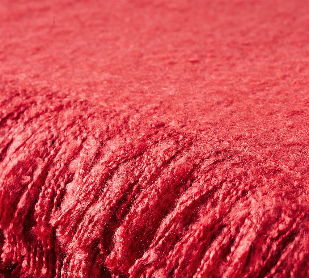 Boucle Faux Mohair Throw Blanket Pottery Barn