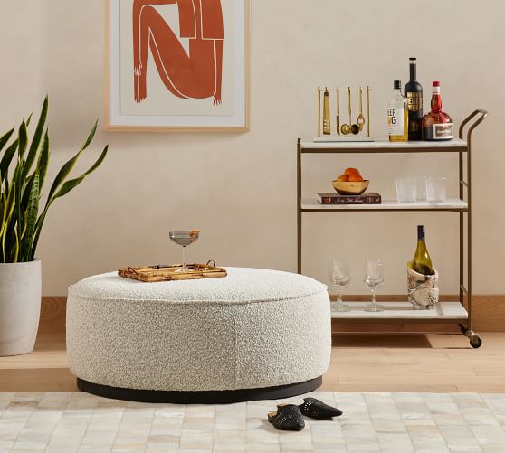 Arroyo Round Ottoman | Pottery Barn