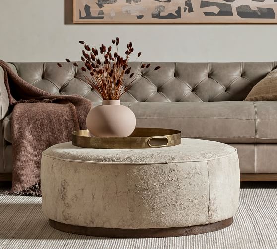 Arroyo Round Ottoman | Pottery Barn