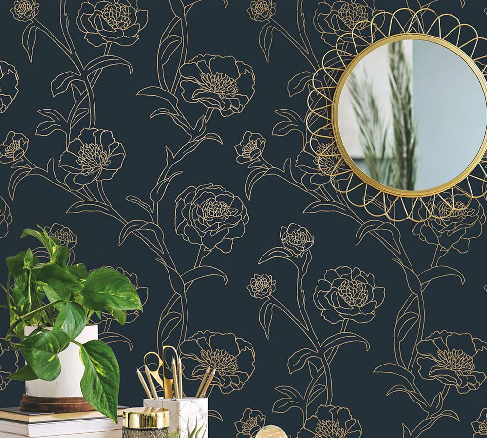 I Love Wallpaper Manhattan Modern Wallpaper in White & Gold