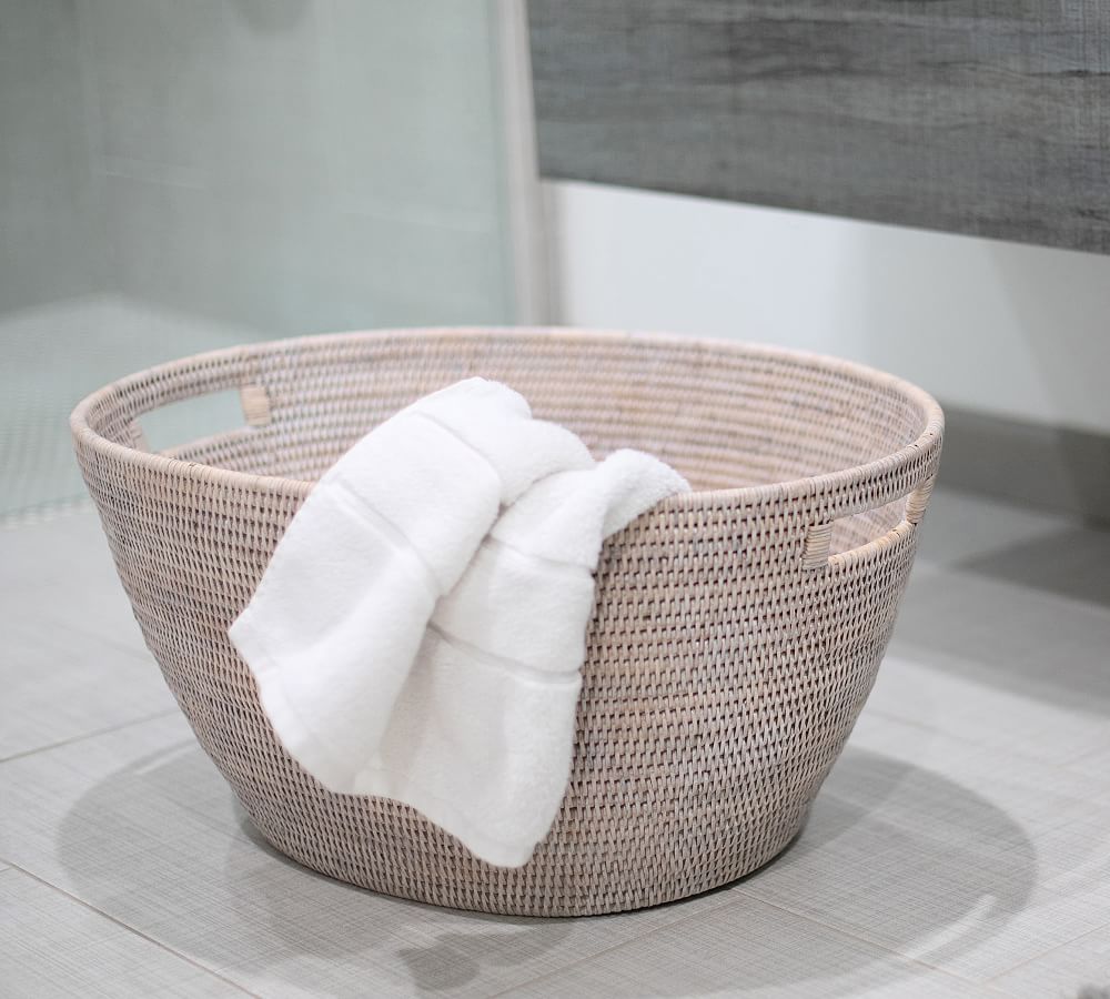Tava Handwoven Rattan Laundry Basket Pottery Barn