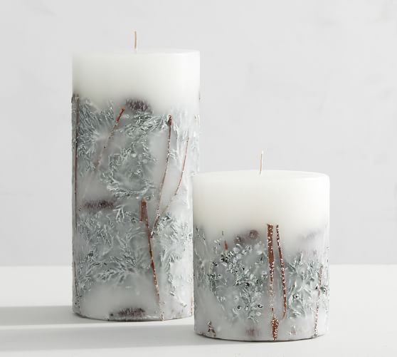 Winter Woods Scented Botanical Pillar Candles Pottery Barn