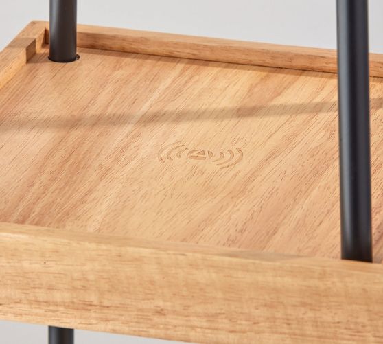 Neve Charge Wooden Shelf Floor Lamp with USB Pottery Barn