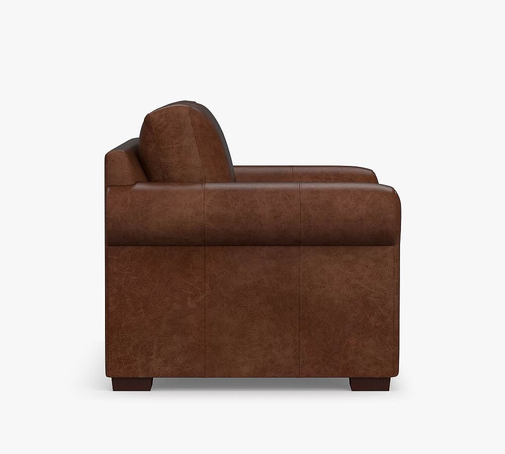 Shasta Roll Arm Leather Armchair | Pottery Barn