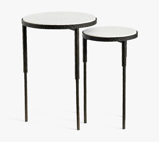 Mission Round Marble Nesting Side Table Pottery Barn
