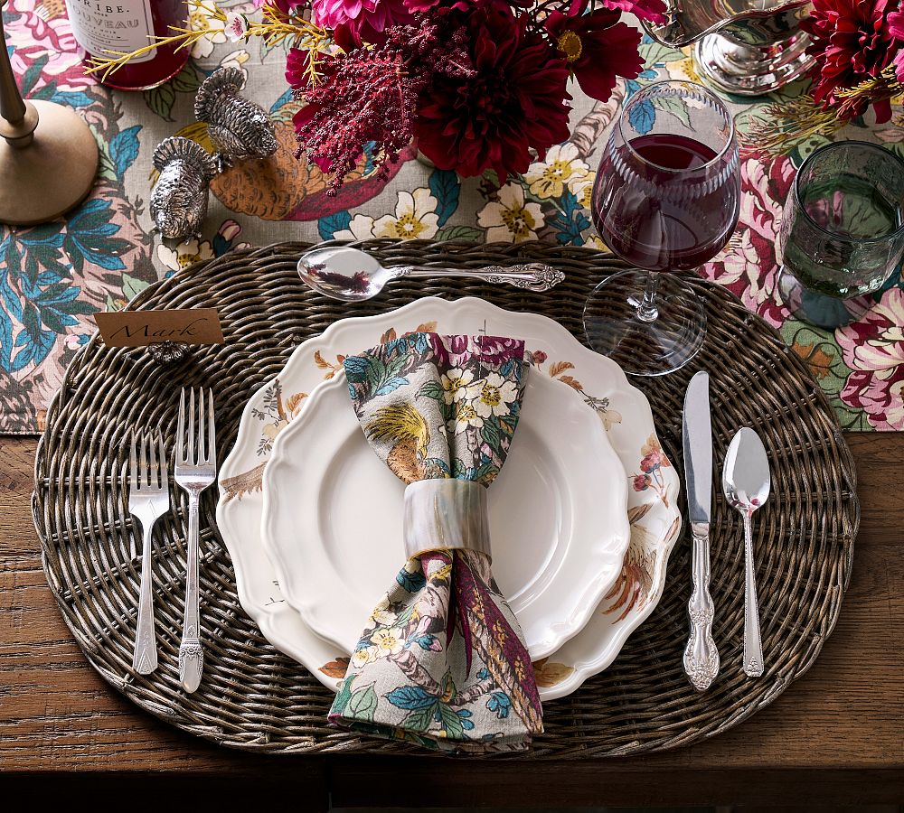 Piper Floral Bird Dinner Plates - Set of 4 | Pottery Barn