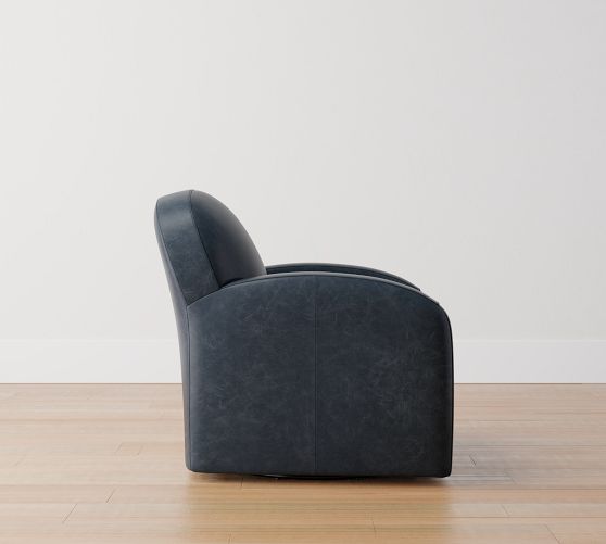 Farmhouse Leather Swivel Armchair | Pottery Barn