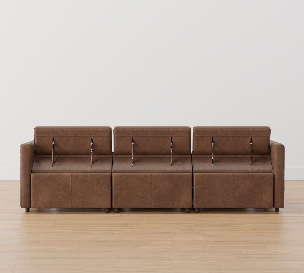 Tucker Leather Power Reclining Sofa Pottery Barn