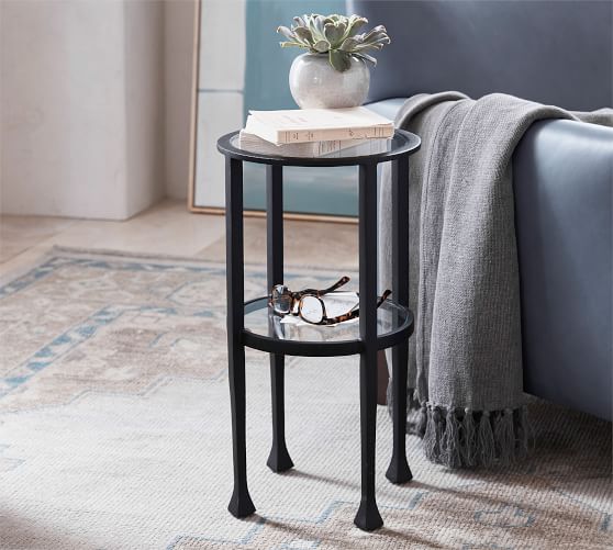 Tanner Round Glass Accent Table | Pottery Barn