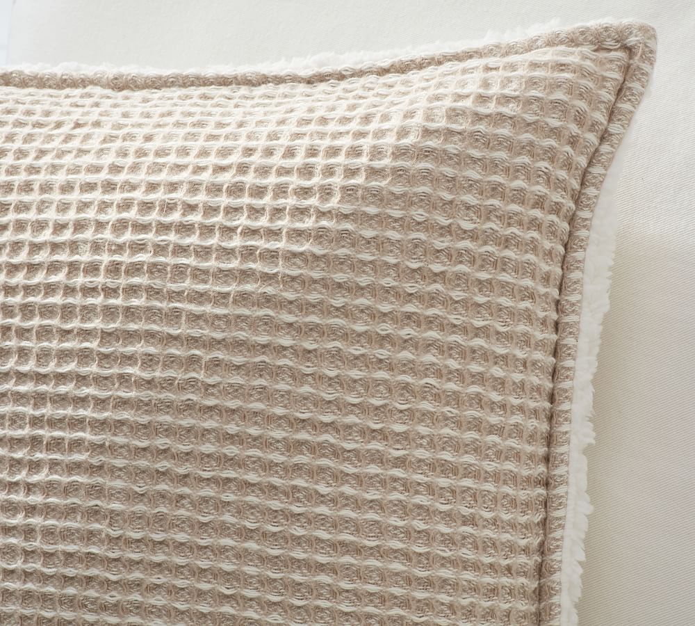 Waffle with Sherpa Back Pillow Cover Pottery Barn