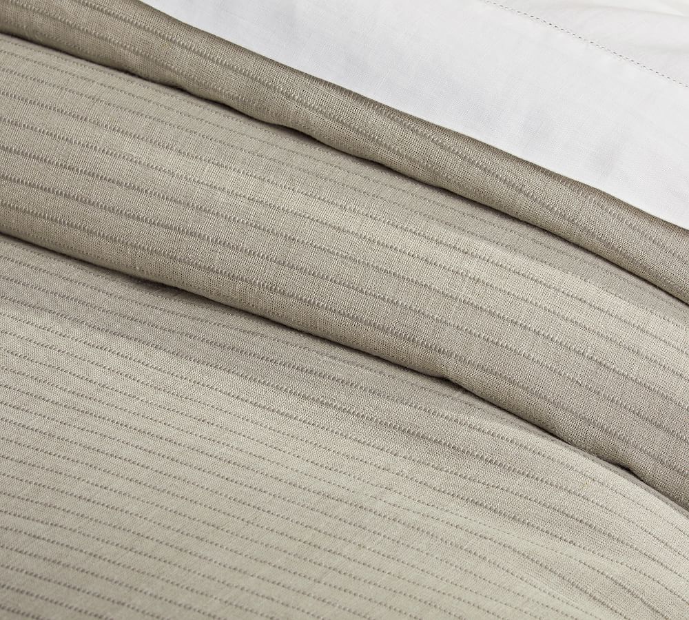 European Striped Dobby Linen Duvet Cover | Pottery Barn