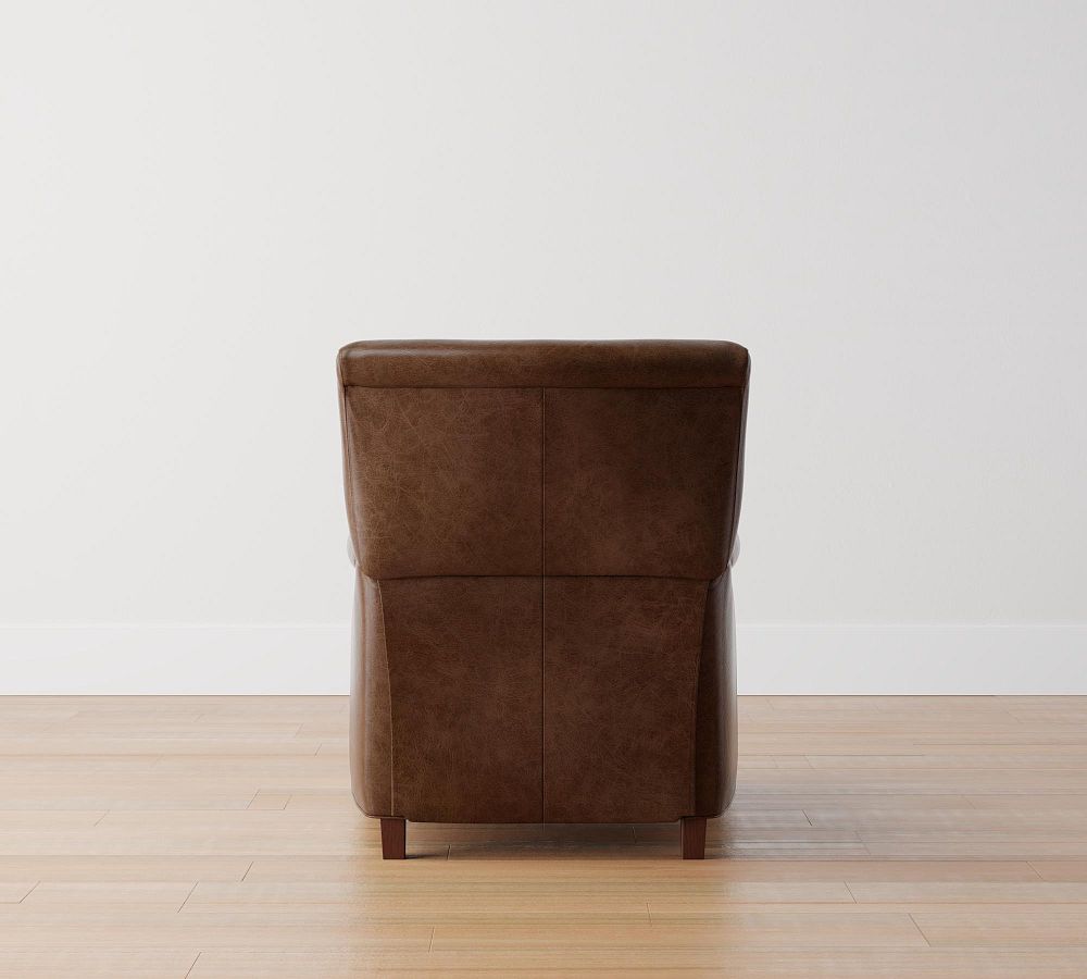 Irving Roll Arm Leather Power Recliner Pottery Barn