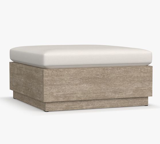 Indio Eucalyptus Modern Platform Outdoor Ottoman | Pottery Barn