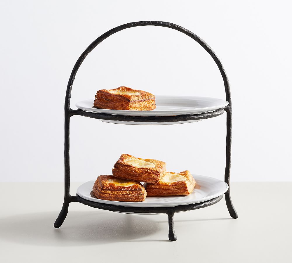 OPEN BOX Quinn Stoneware Tiered Stand Pottery Barn