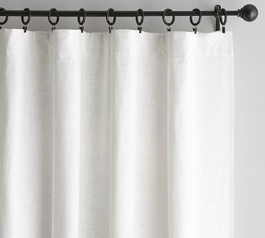 Custom Seaton Textured Cotton Curtain - White | Pottery Barn