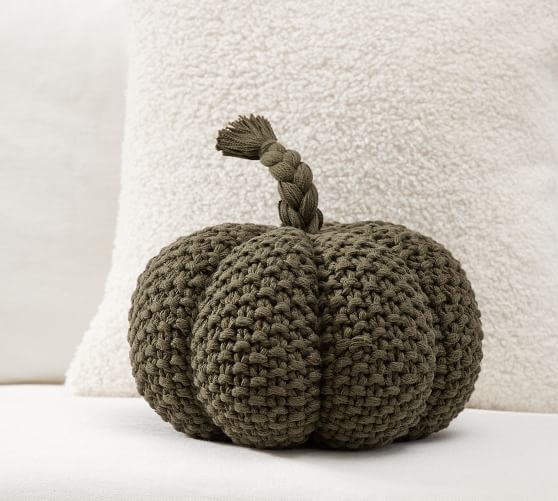 Seedstitch Pumpkin Shaped Pillow Pottery Barn