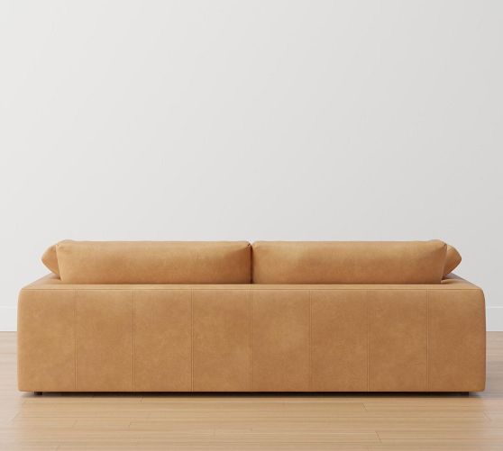 Dream Square Wide Arm Leather Sofa Pottery Barn