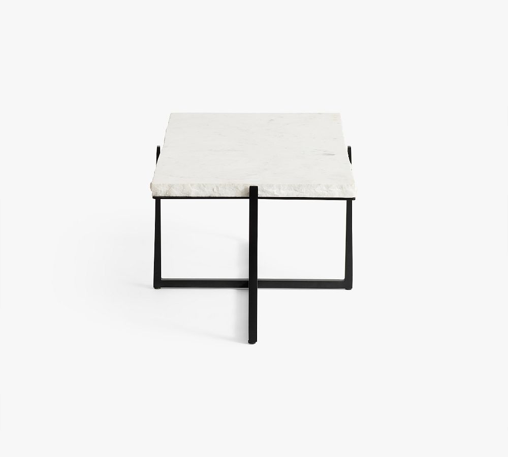 Cori Rectangular Chiseled Marble Coffee Table Pottery Barn