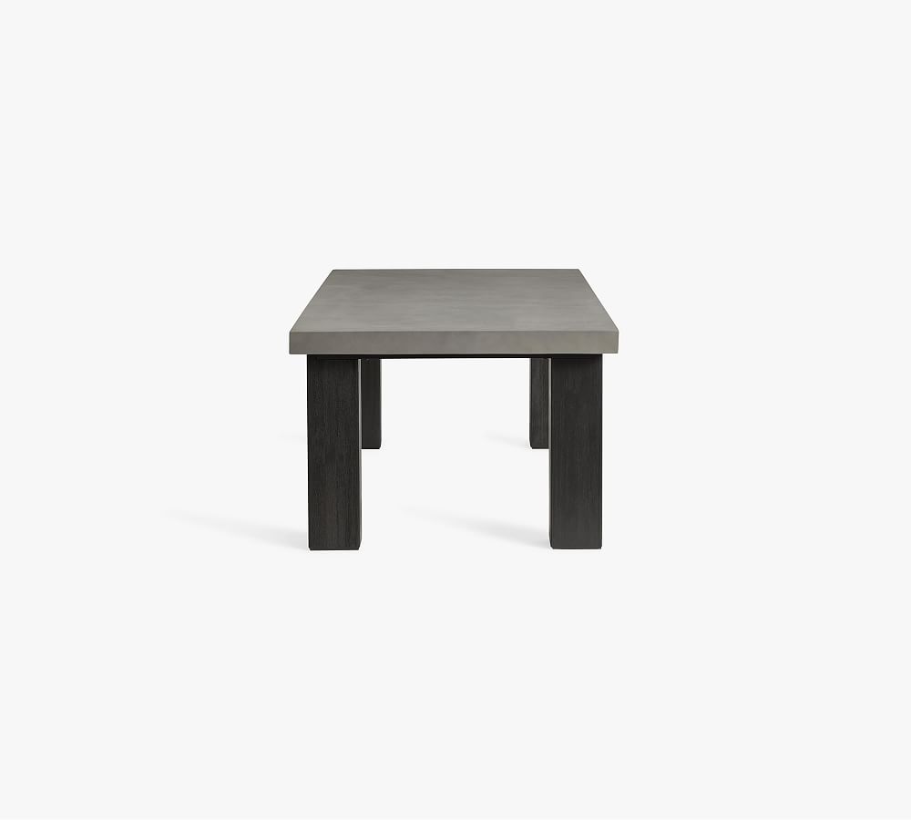 Abbott Concrete & Acacia Chunky Leg Outdoor Dining Table Pottery Barn