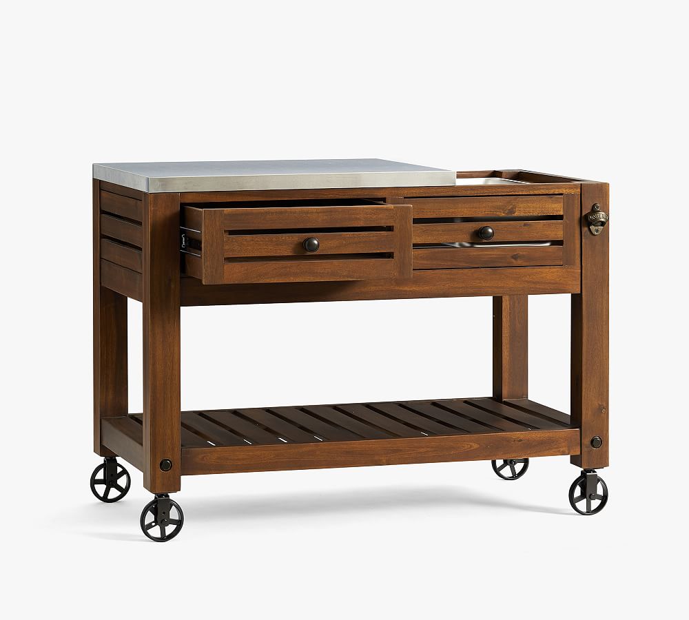 Abbott Acacia Outdoor Kitchen Island Pottery Barn