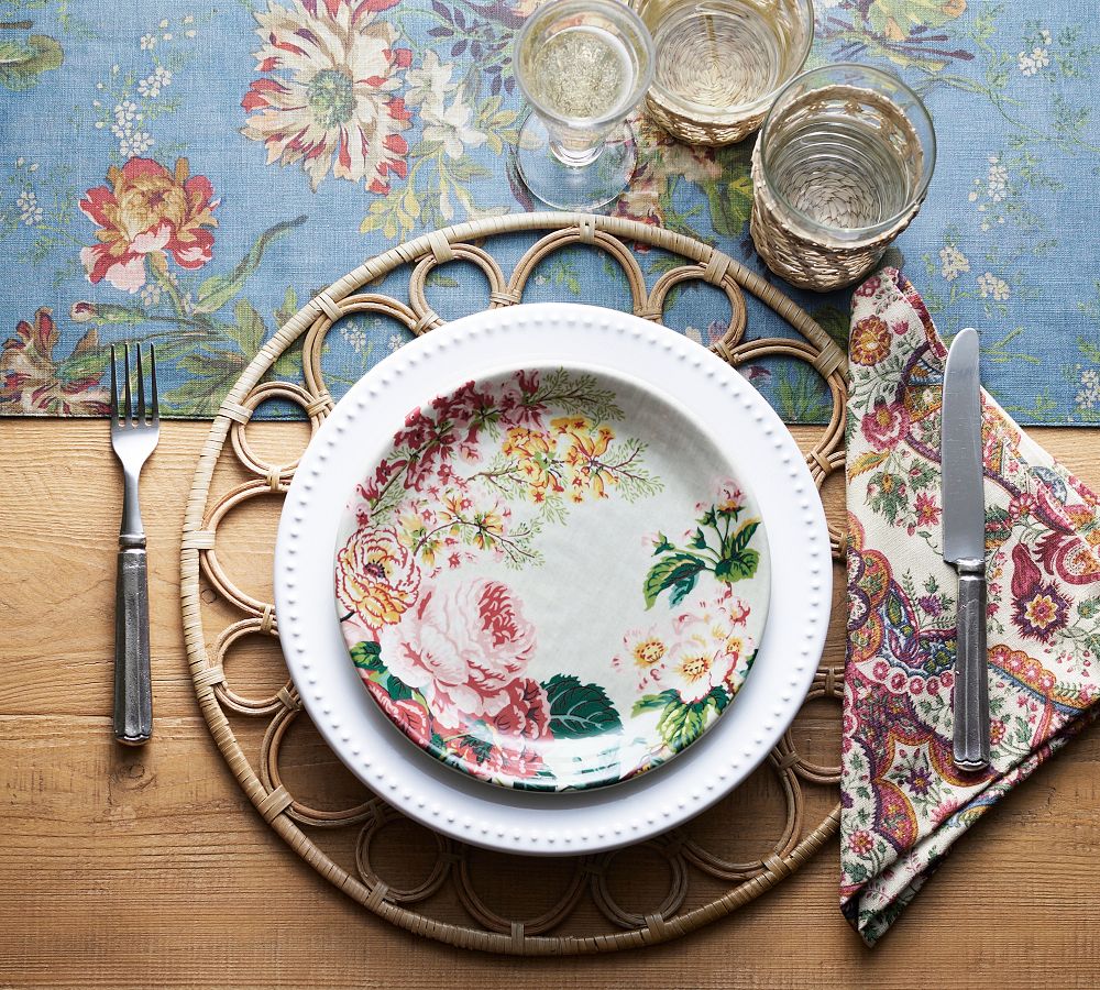 Meadow Floral Stoneware Salad Plates Set of 4 Pottery Barn