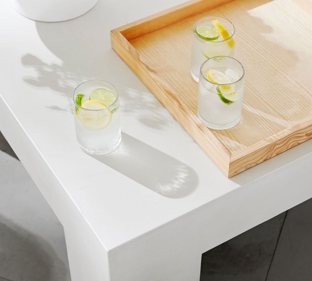 Pomona Concrete Chunky Leg Outdoor Coffee Table Pottery Barn