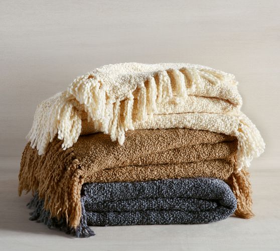 Dreamy Handwoven Fringe Throw Blanket | Pottery Barn