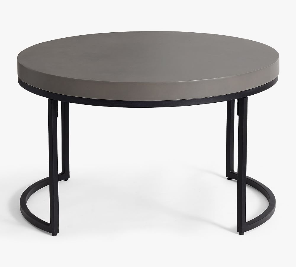 Sloan Concrete Round Nesting Outdoor Coffee Tables Pottery Barn