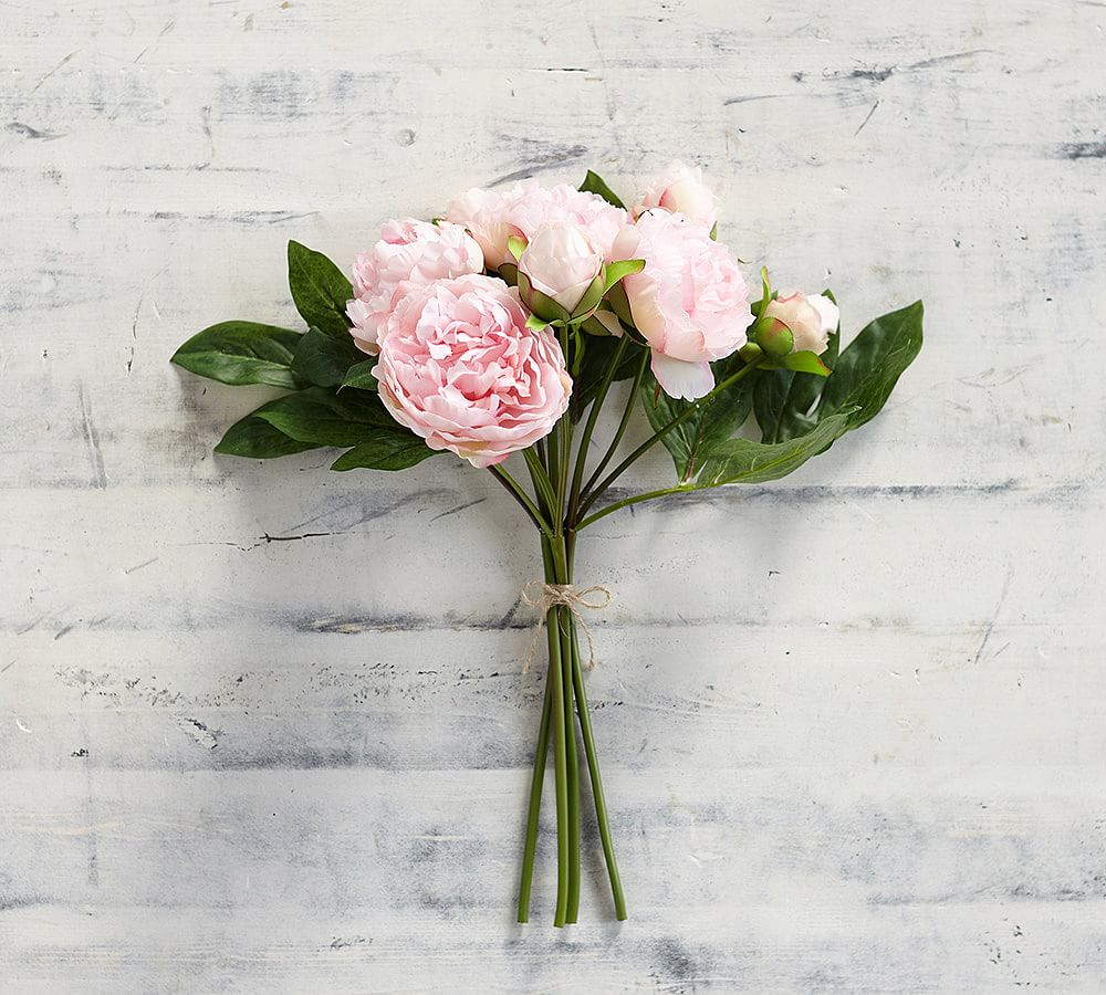 Faux Peony Bundle Artificial Flowers Pottery Barn