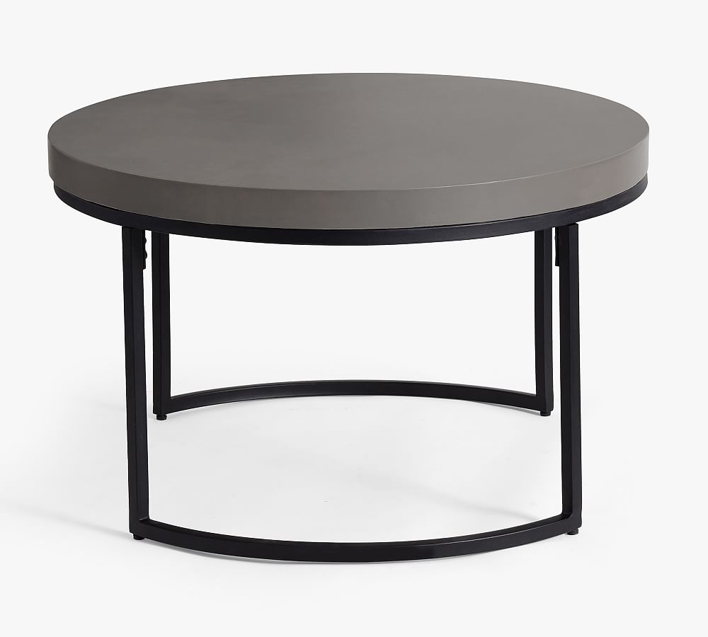 Sloan Concrete Round Nesting Outdoor Coffee Tables Pottery Barn