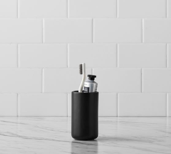 Matte Black Porcelain Bathroom Accessories Pottery Barn