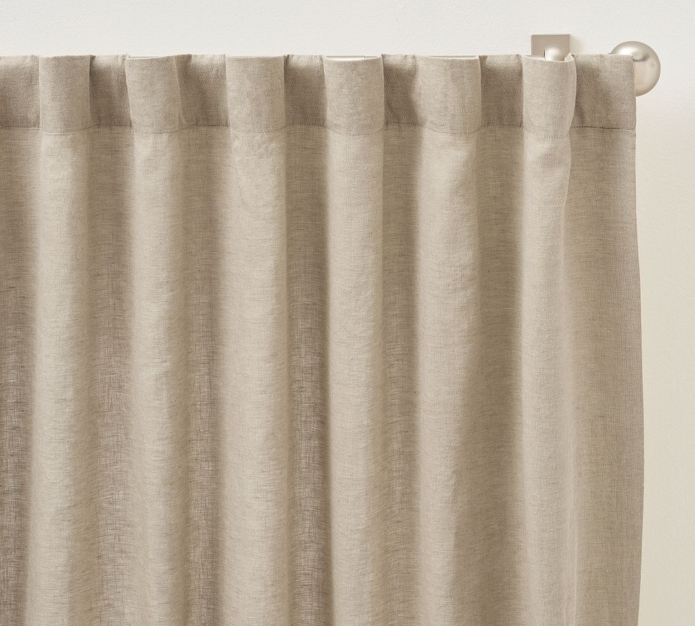 Custom Belgian Flax Linen Curtain - Flax | Pottery Barn