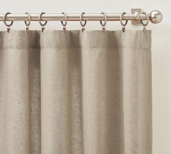 Custom Belgian Flax Linen Curtain - Flax | Pottery Barn