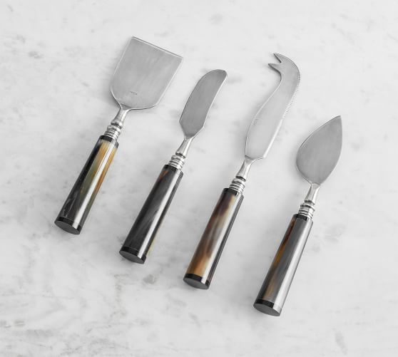 Handcrafted Horn Cheese Knives Set of 4 Pottery Barn
