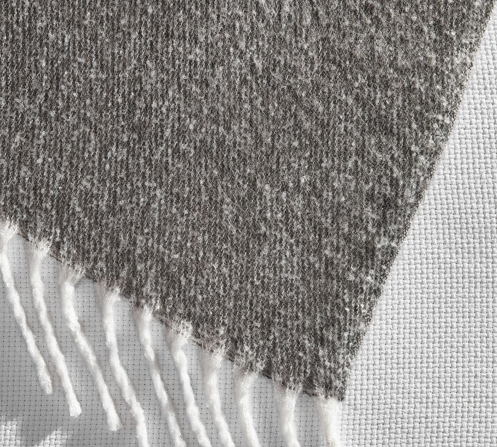 Hayes Faux Mohair Throw Blanket Pottery Barn