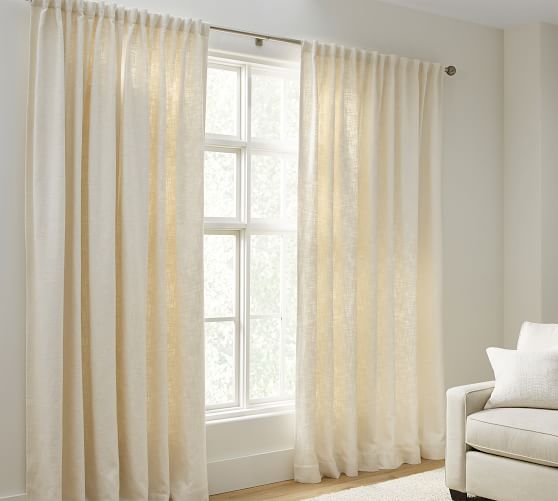 Faye Textured Linen Curtain | Pottery Barn