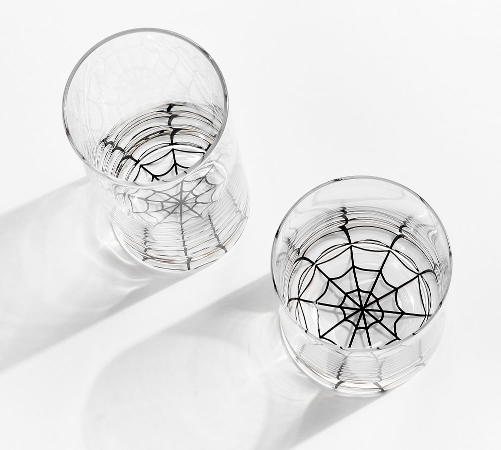 Spider Web Handcrafted Cocktail Glasses - Set of 4 | Pottery Barn