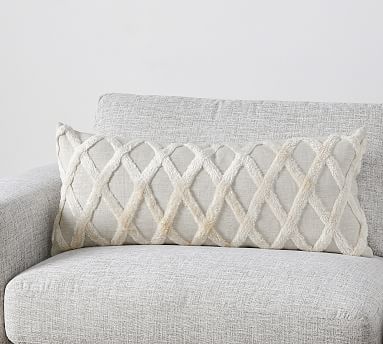 Textured lumbar throw outlet pillow