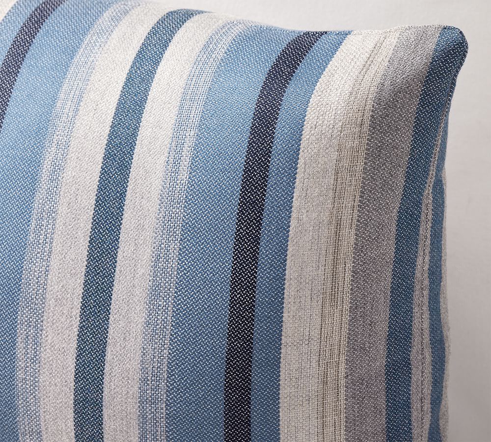 Sunbrella® Joel Striped Outdoor Lumbar Throw Pillow Pottery Barn
