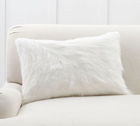 Kalida Mongolian Velvet Sherpa Back Lumbar Pillow Cover | Pottery Barn