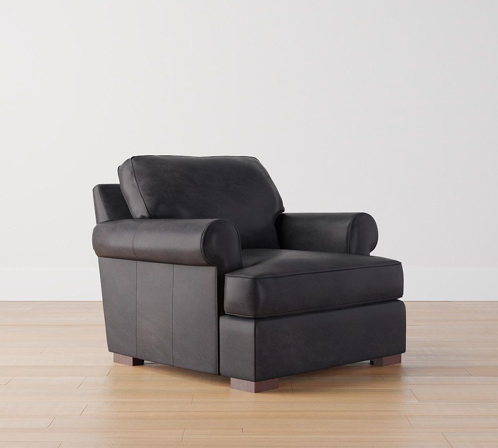 Townsend Roll Arm Leather Armchair Pottery Barn
