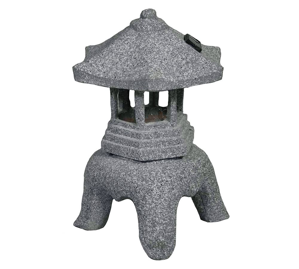 Pagoda Solar Light Button Finial Garden Object | Pottery Barn