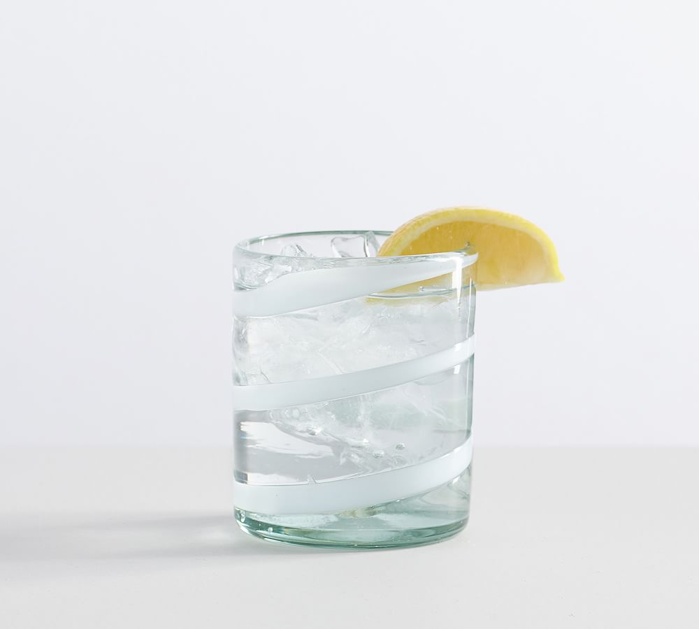 White Ribbon Recycled Drinking Glasses Set of 6 Pottery Barn