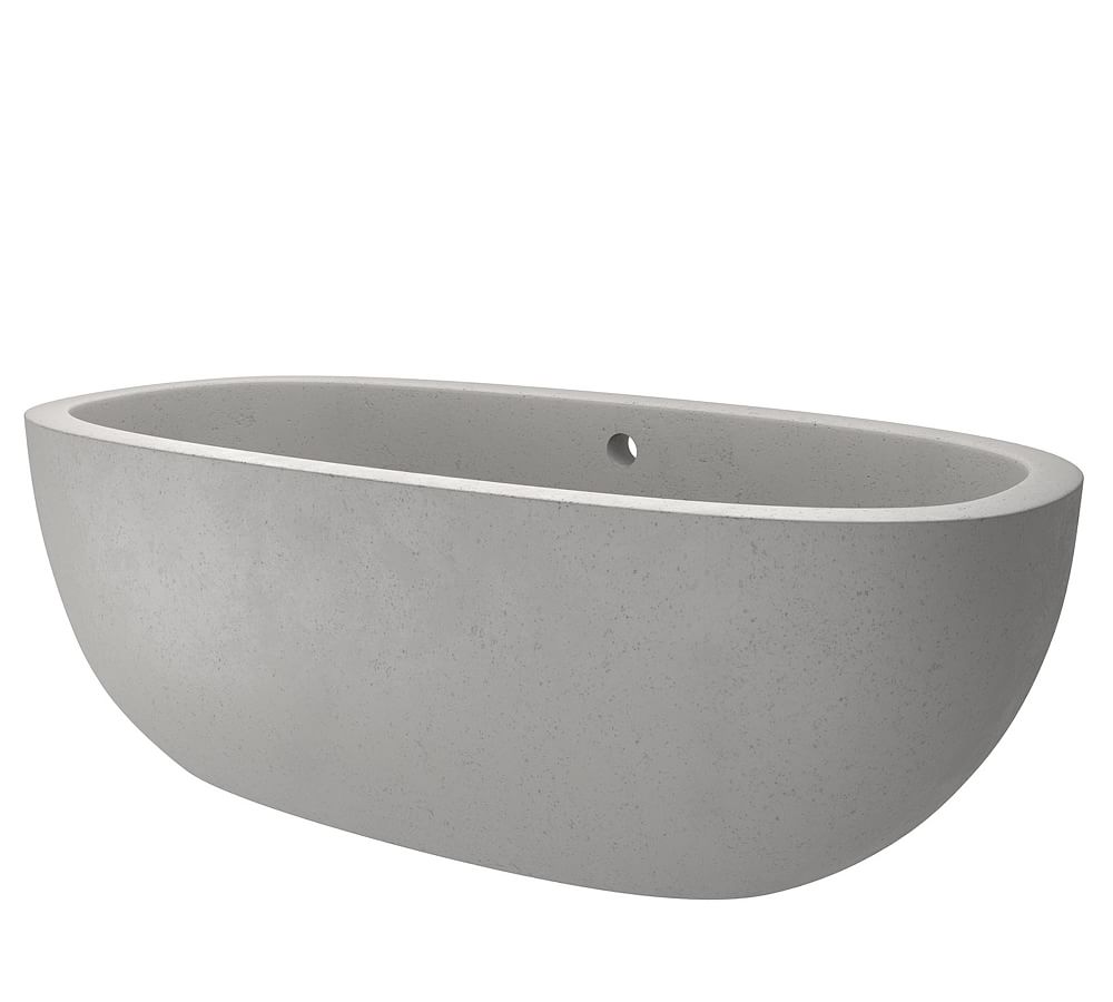 Holas 72" Handcrafted Freestanding Concrete Bathtub Pottery Barn