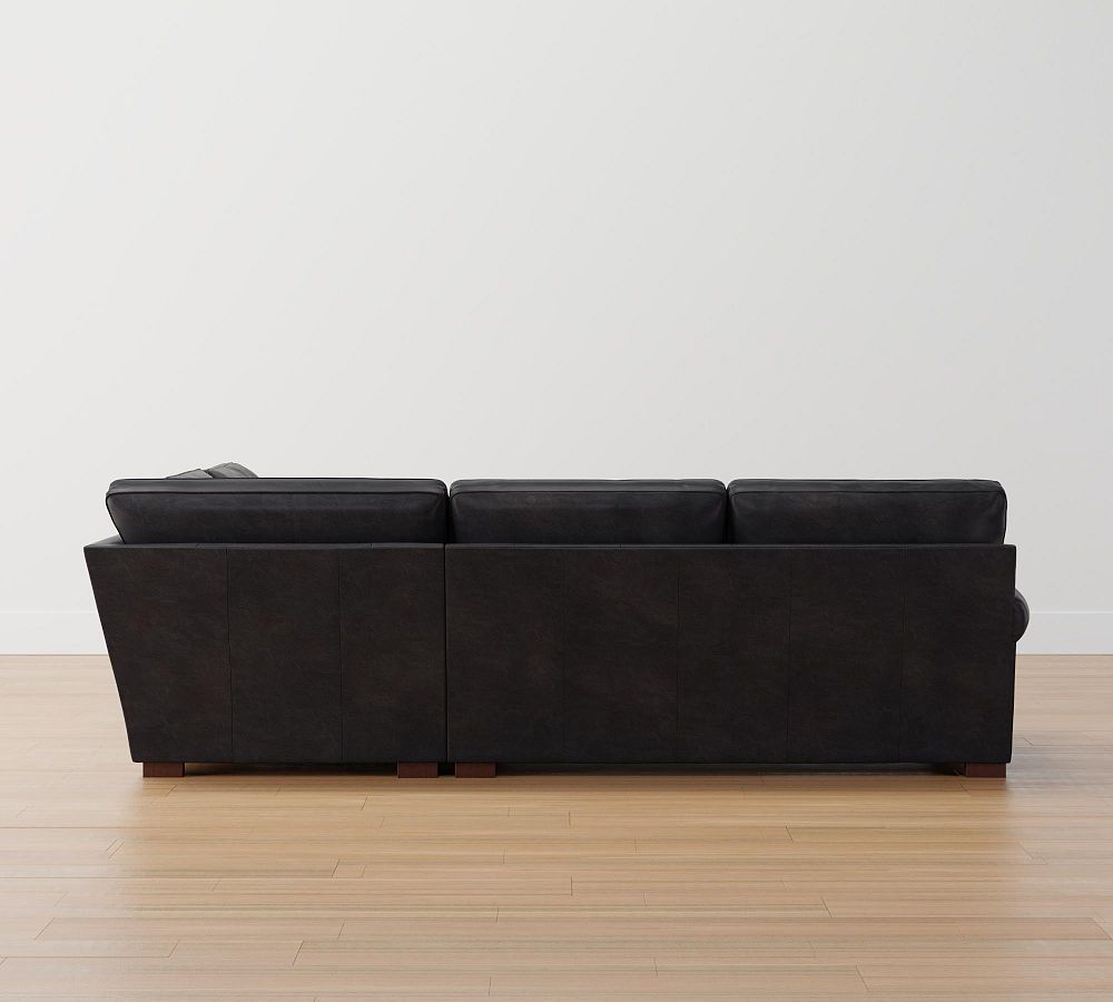 Townsend Roll Arm Leather 3Piece Sectional Pottery Barn