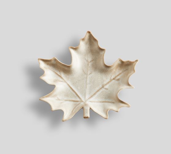 Ridge Maple Leaf Stoneware Appetizer Plates Set of 4 Pottery Barn