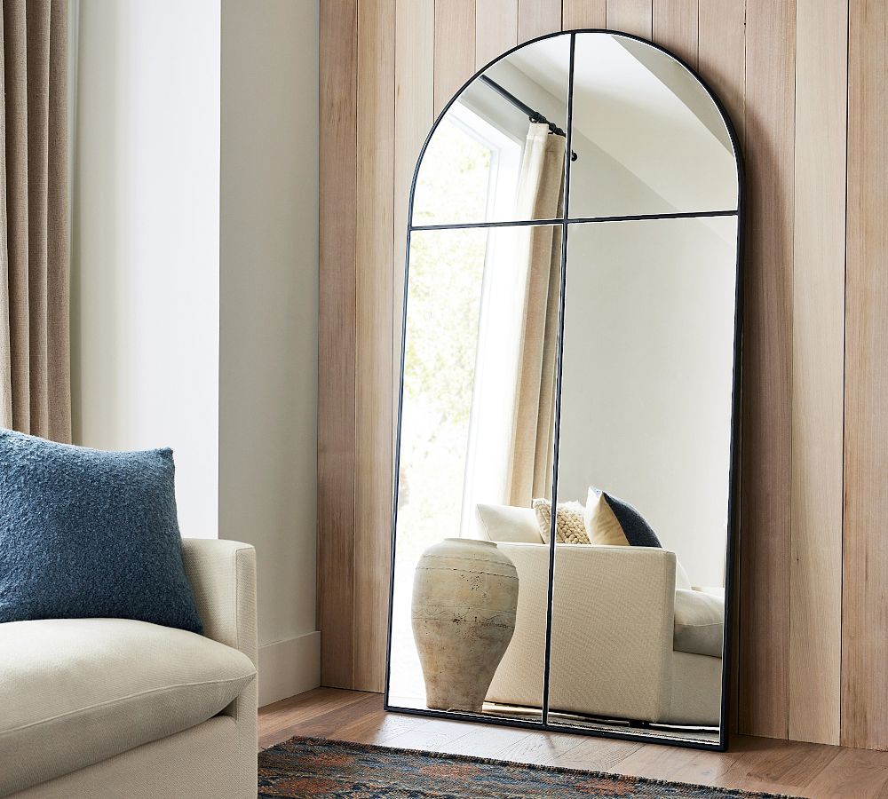 Hayes Paned Floor Arch Mirror | Pottery Barn