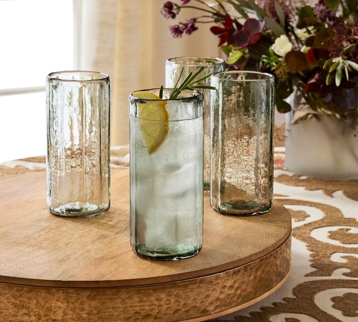 Hammered Handcrafted Drinking Glasses  Drinking glasses, Glassware  collection, Pottery barn